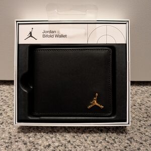 Jordan Black Bifold Wallet with Gold Jumpman Accent